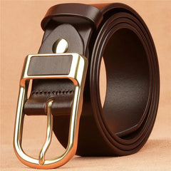Genuine Leather Men's Belt High-Quality Jeans Belt Premium Leather Waist Accessory