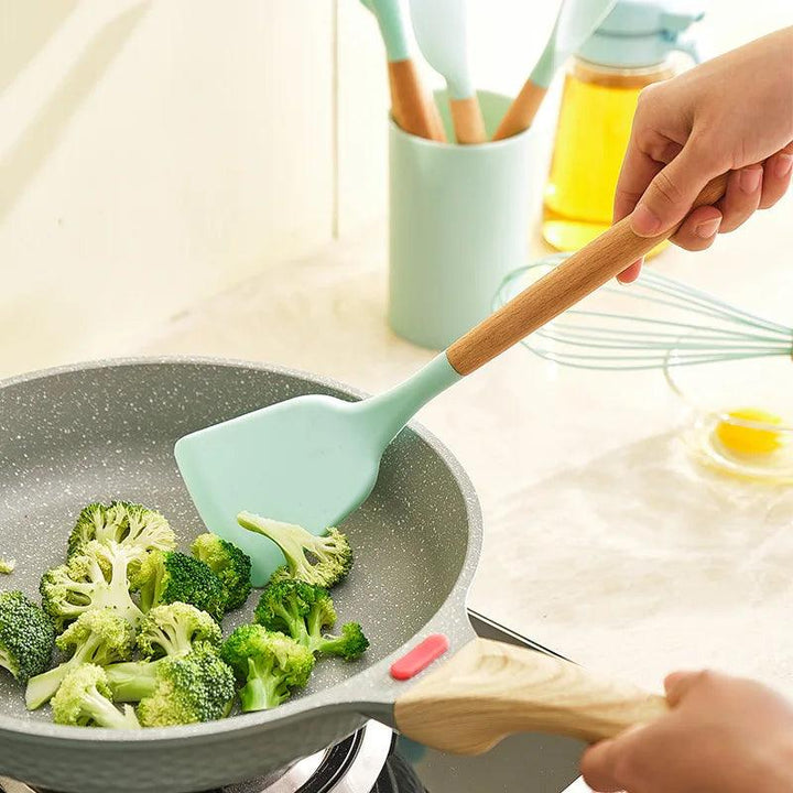 Silicone Cooking Utensils Non-Stick Kitchen Tools BPA-Free Cooking Set