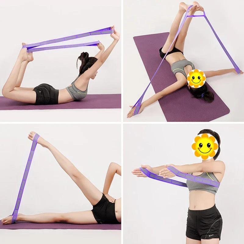 Yoga Pull Strap Belt, Polyester-Latex Elastic Band, Stretching and Resistance Training