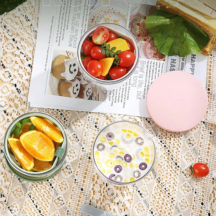 Experience eco-friendly dining with our innovative picnic bottle, complemented by a leak-proof storage solution. Perfectly paired with our vibrant Fruit Cup with Fork, this setup seamlessly integrates sustainability into your kitchen.