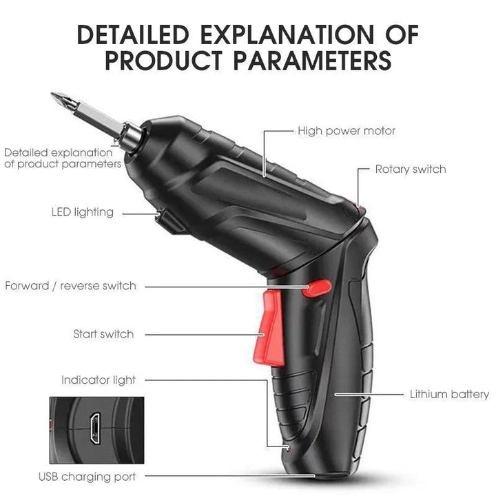 Power Tools Set Cordless Screwdriver Rechargeable Drill