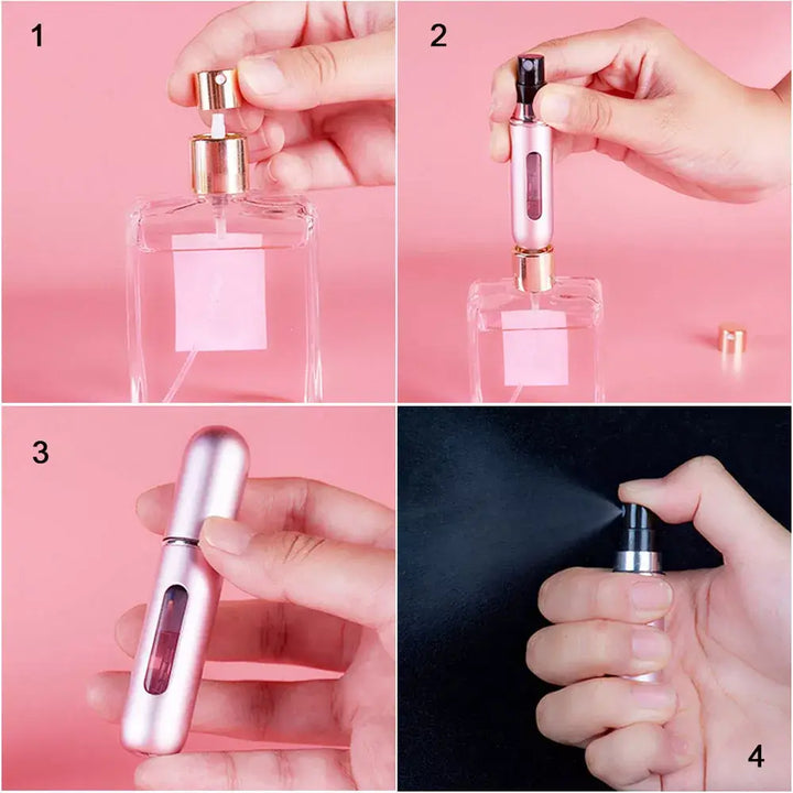 Perfume Atomizer, Travel Spray Bottle, Refillable Mini Container