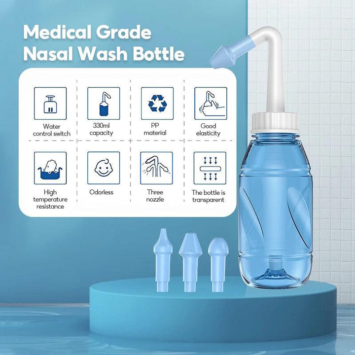 Nasal Wash Irrigator Sinus Relief Bottle Nose Cleaner for Adults