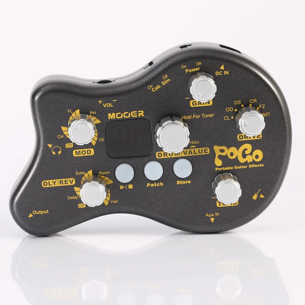 MOOER PE50 Pogo Black Guitar Multi Effects Pedal Portable Guitar Pedal Processor 15 Effect Types Drum Rhythms Tuner