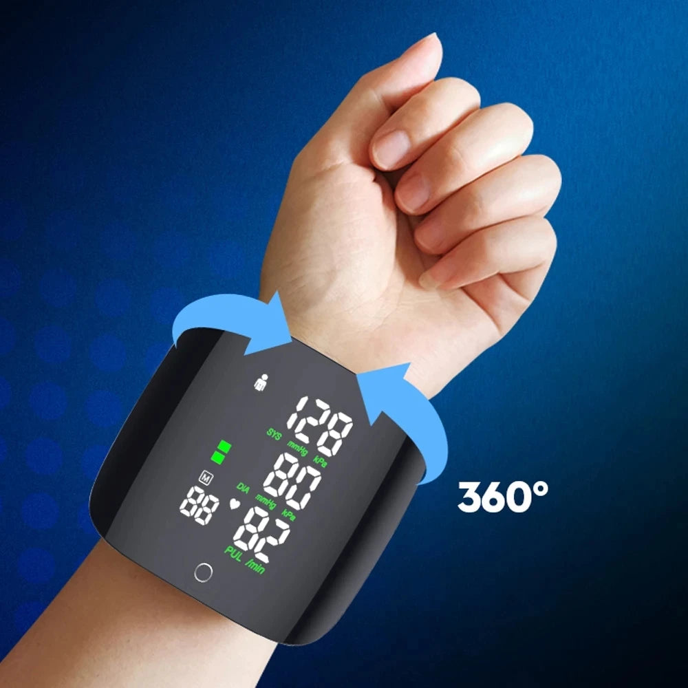 Smart Wrist Sphygmomanometer, Touchable Heart Rate Monitor, Can Store Data Support Voice Broadcast