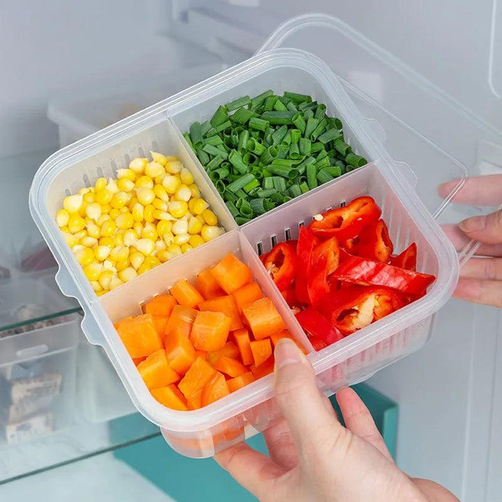 Refrigerator Storage Box, Food Vegetable Fruit Storage Box,  Fridge Organizer, Drain Basket