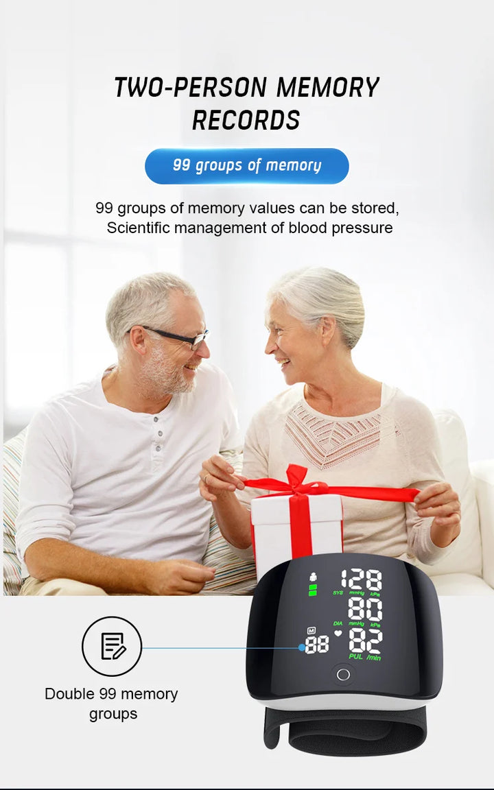 Smart Wrist Sphygmomanometer, Touchable Heart Rate Monitor, Can Store Data Support Voice Broadcast