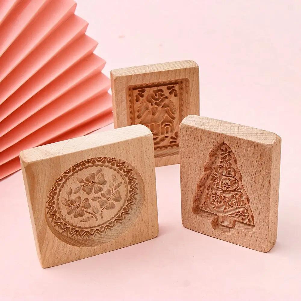 3D wooden cookie mold