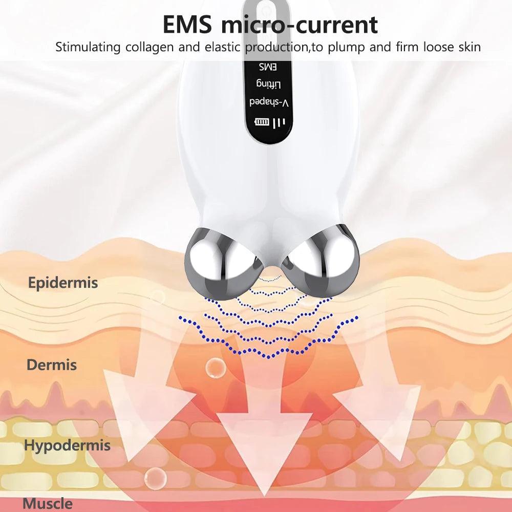 Facial Massager Microcurrent Roller Skin Tightening Device