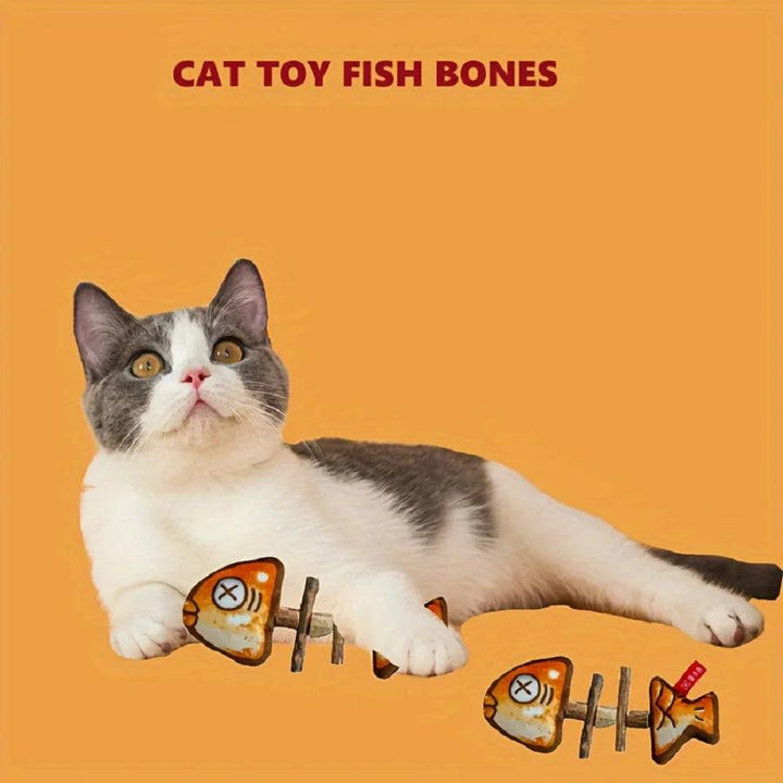 Cat Toy, Fish Bone for cats, Roast Fish Toy for Cats