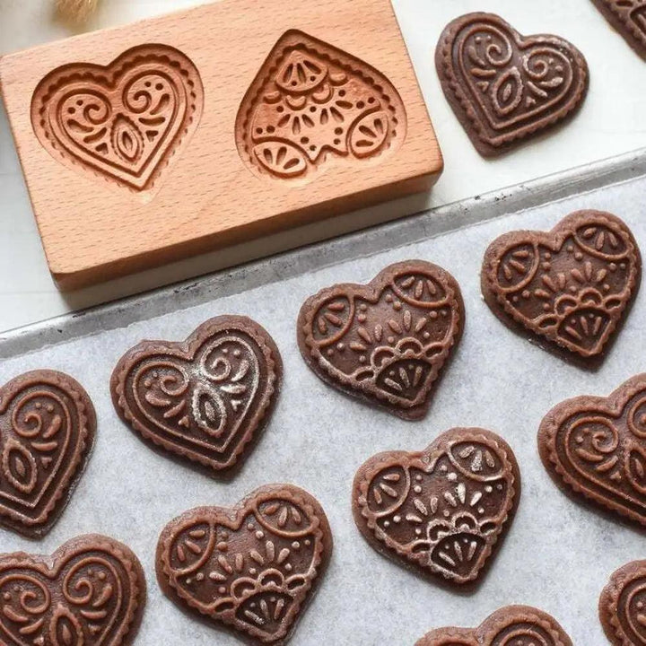 Wooden Shortbread, Cookie Mold Valentine's Day, Cookie Cutter, Baking Accessories for Gingerbread