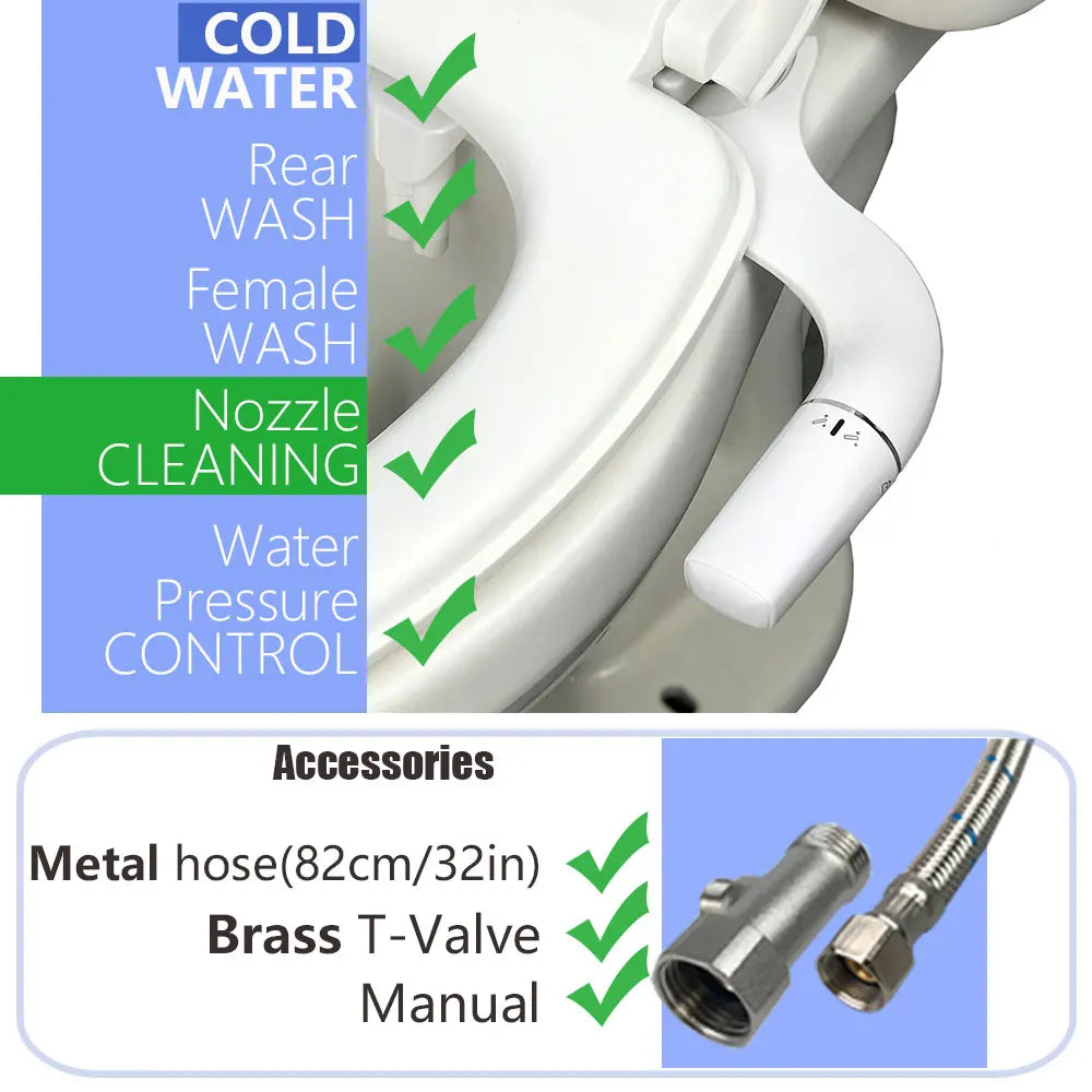 Bidet Attachment Non-Electric Sprayer Hygienic Cleaning Solution