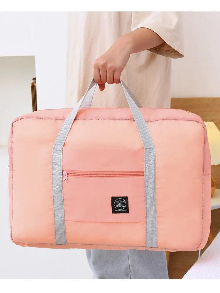 pink duffel bag