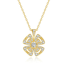 Four Leaf Necklace Moissanite Jewelry Round Cut Diamond