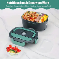 Electric Heating Lunch Box Portable Stainless Steel Liner Bento Lunchbox Food Container