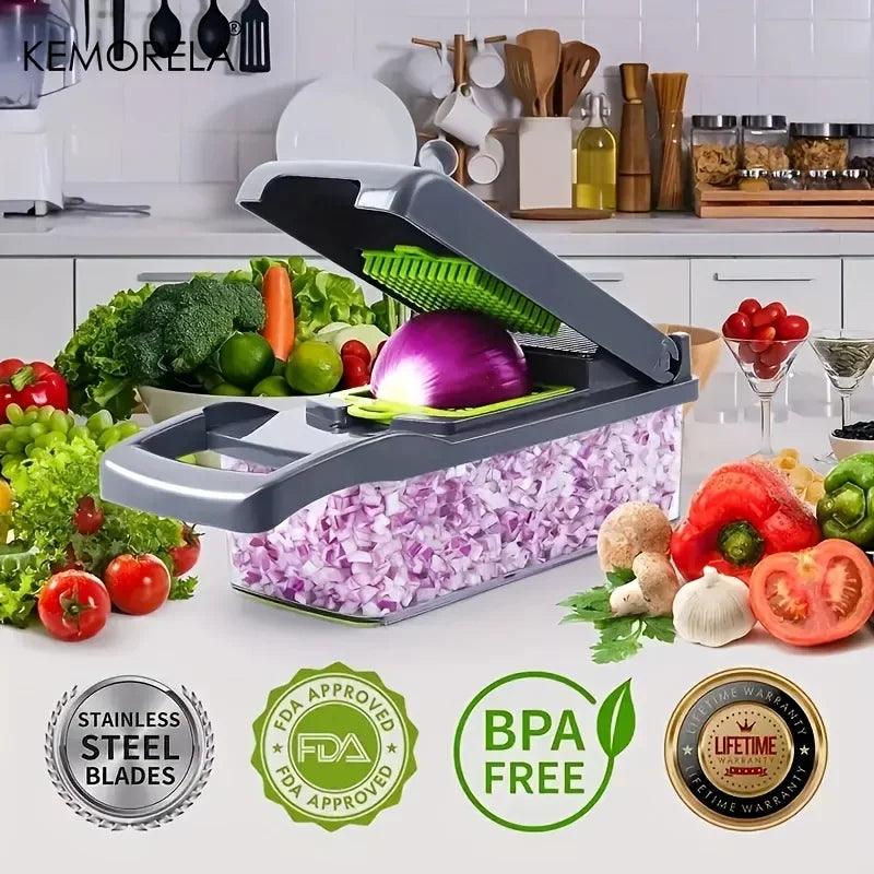 14/16 - in-1 Vegetable Slicer Cutter with Basket