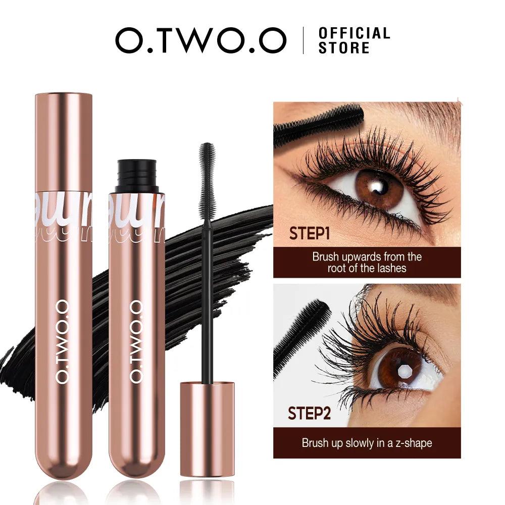 Explore our Waterproof 4D Silk Fiber Mascara, featuring sleek rose gold packaging. Experience voluminous lashes with its long-lasting, smudge-proof formula. For a flawless finish: Step 1, brush upwards from the lash root; Step 2, glide slowly in a Z-shape. Visit our official store to shop now.