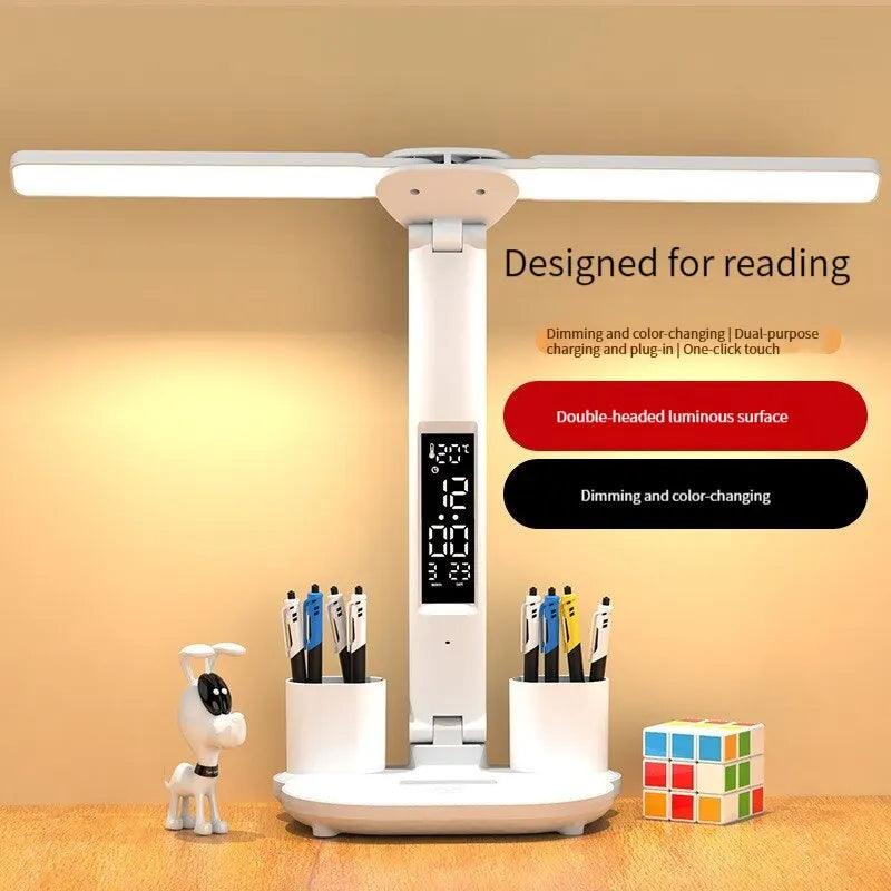 LED Desk Lamp USB Rechargeable Dimmable Reading Light