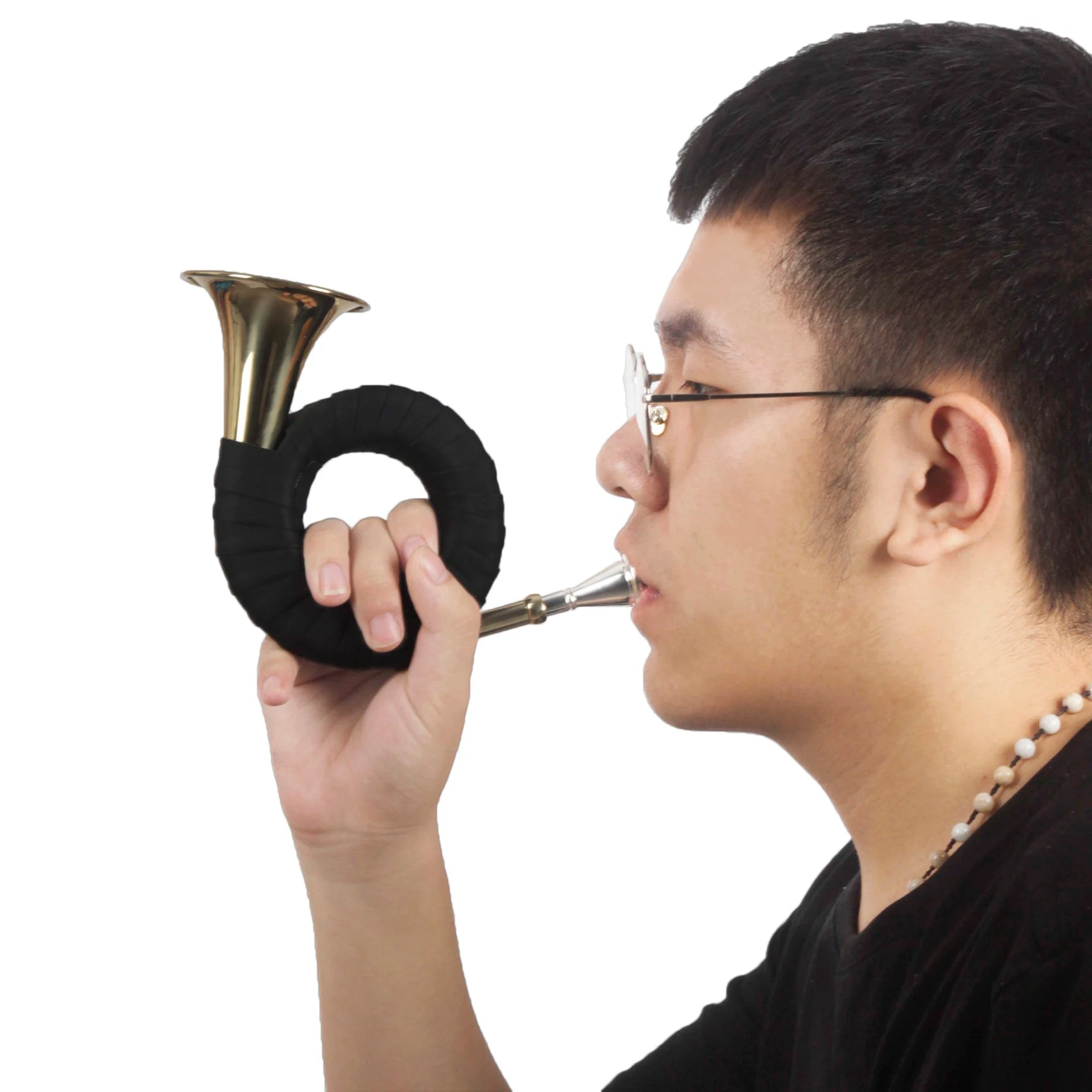 "SLADE Bb brass hunting horn" "Professional hunting horn" "Gold-plated wind instrument"!"