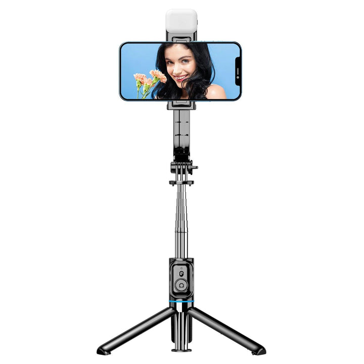 Selfie Stick with LED Light Bluetooth Connectivity Desktop Bracket Included