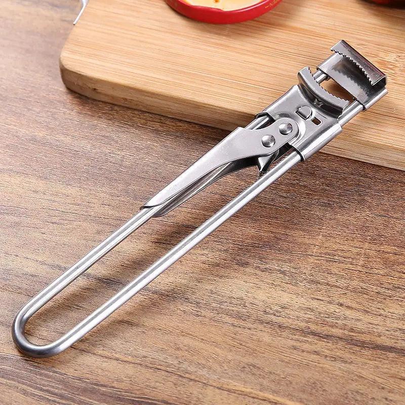 Stainless Steel Adjustable Multi-Function Jar Opener - Effortless Kitchen Tool for Lids, Cans, and Bottles