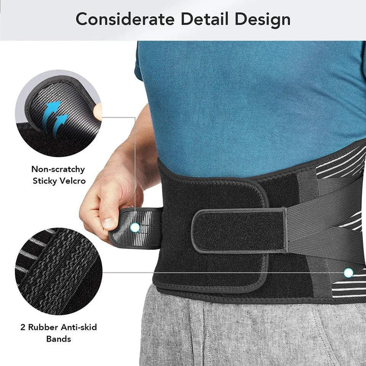 Lower Back Support Belt with Adjustable Compression Pain Relief and Stability