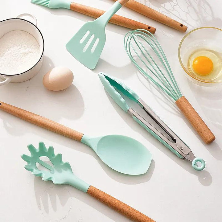 Silicone Cooking Utensils Non-Stick Kitchen Tools BPA-Free Cooking Set