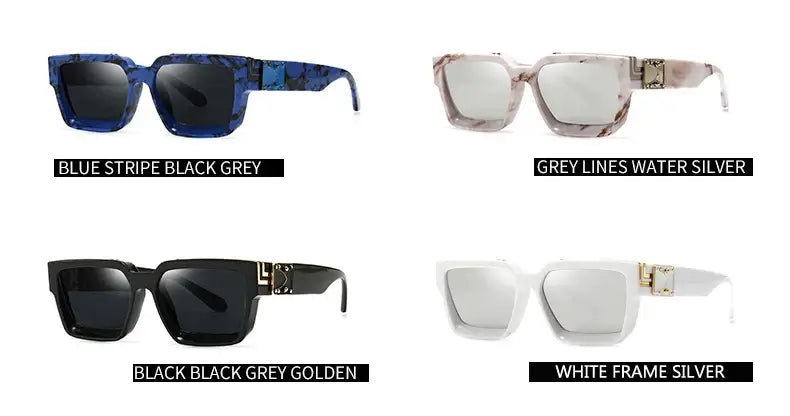 Sunglasses Men & Women, Cycling Brand Rectangle Sunglasses,  Luxury Shades Retro Square Sunglasses Eyewear Trend Punk Eyeglasses For Male