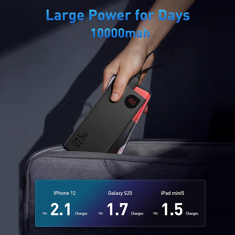 Power Bank" "10000mAh portable battery charger" "22.5W PD fast charging"