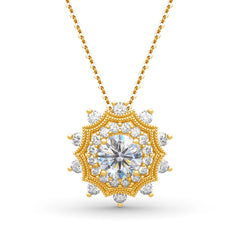 Moissanite Necklace Pendant Sterling Silver Jewelry Elegant Sparkling Necklace