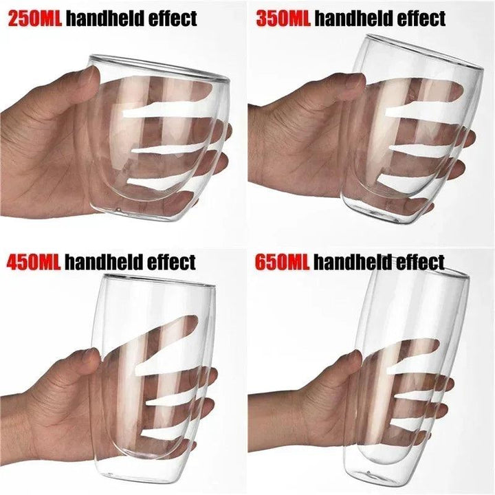 Double-Layer Transparent Cups High Borosilicate Glass Heat Resistant Drinkware