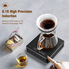 Digital Coffee Scale with Timer High Precision Coffee Scale USB Rechargeable Coffee Scale