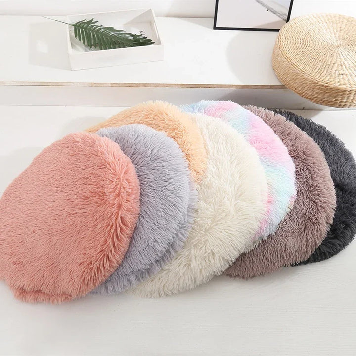 Plush Cat Bed Pet Sleeping Mat Round Cat Cushion