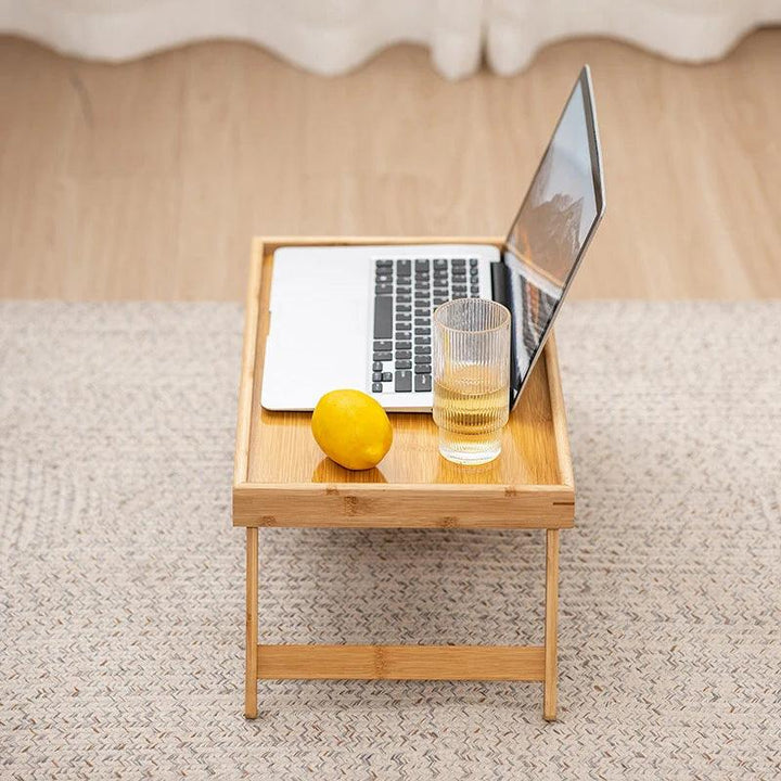 Bed Tray Table Folding Legs Tray Bamboo Serving Tray