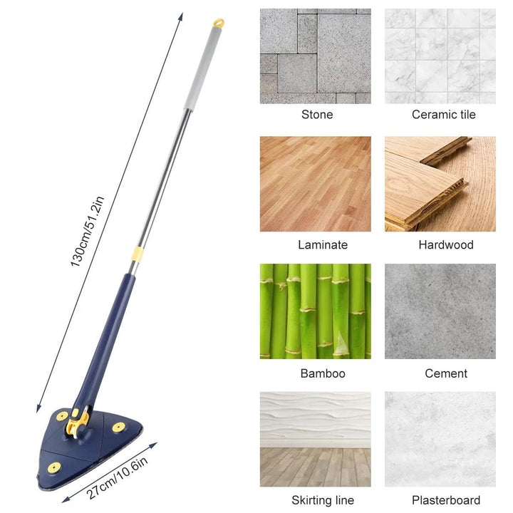 360° Rotatable Mop Triangular Cleaning Mop Automatic Water Squeezing Mop