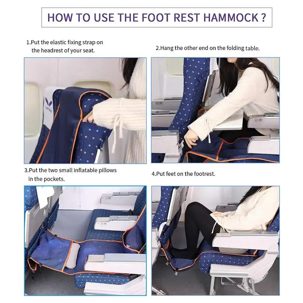 Adjustable Footrest  Inflatable Pillow for Travel Airplane Footrest