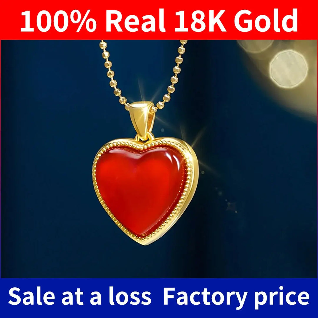 Gold 18k Natural Agate Necklace For Women