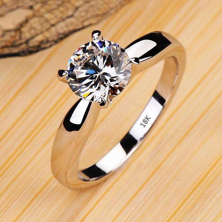 White Tibetan Silver Rings Zircon Crystal Rings Stylish Elegant Jewelry