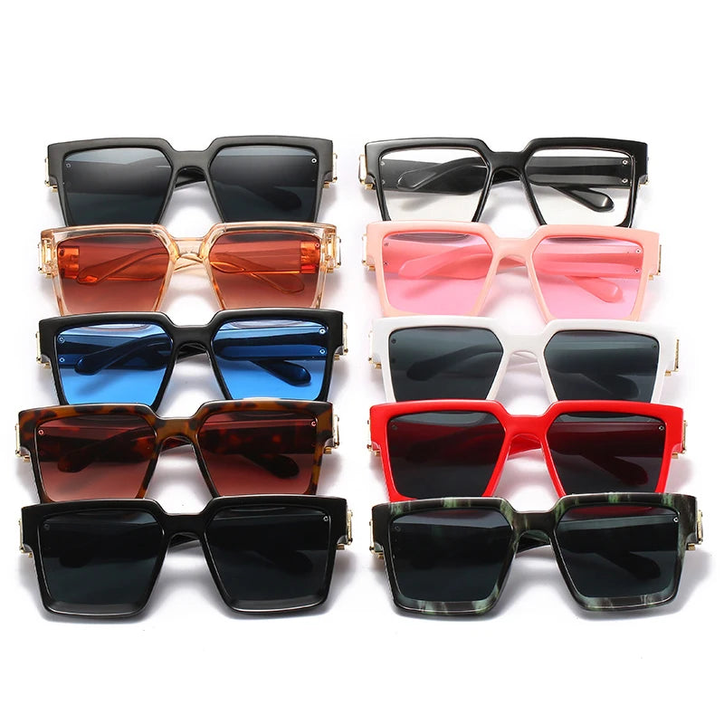 Sunglasses Square Oversized  ,Thick Frame Glasses UV400