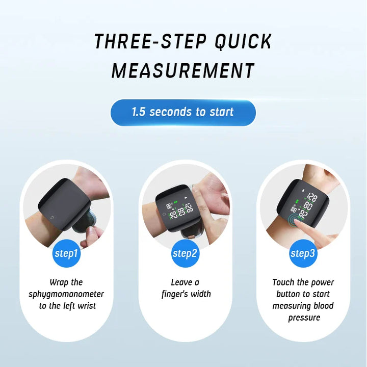 Smart Wrist Sphygmomanometer, Touchable Heart Rate Monitor, Can Store Data Support Voice Broadcast