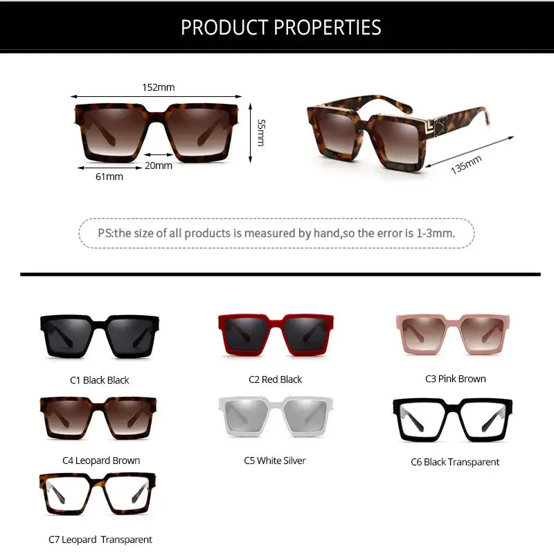 Sunglasses Men & Women, Fashion Thick Frame Glasses