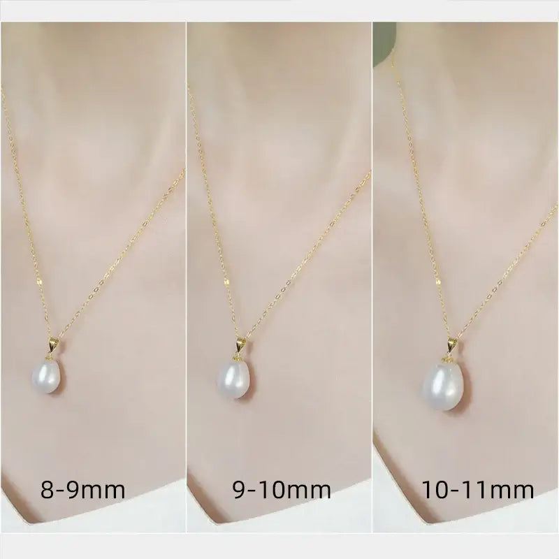 Yellow Gold Natural Freshwater Pearl, Pendant Necklace For  Women