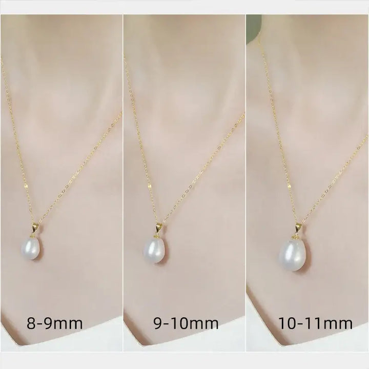 Yellow Gold Natural Freshwater Pearl, Pendant Necklace For  Women