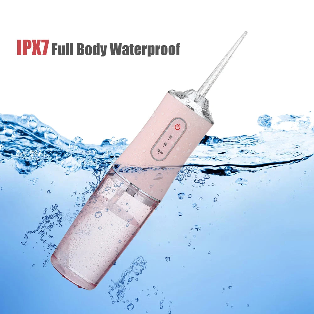 Portable Dental Water Flosser USB Rechargeable Oral Irrigator IPX7 Waterproof